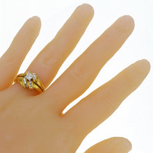 Load image into Gallery viewer, 18k Yellow Gold 0.68ctw Diamond Engagement Ring &amp; Matching Adjoined Wedding Band