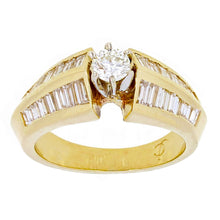 Load image into Gallery viewer, 14k Yellow Gold 1ctw Brilliant Cut Diamond Baguette Engagement Ring