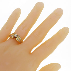 14k Yellow Gold 1ctw Brilliant Cut Diamond Baguette Engagement Ring