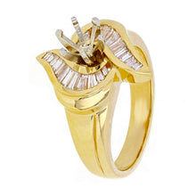 Load image into Gallery viewer, 14k Yellow Gold 3/4ctw Baguette Diamond Engagement Ring Setting