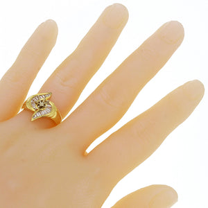 14k Yellow Gold 3/4ctw Baguette Diamond Engagement Ring Setting