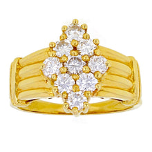 Load image into Gallery viewer, 14k Yellow Gold 0.99ctw Diamond Marquise Cluster Scalloped Ring