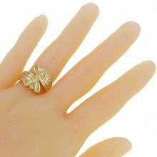 Load image into Gallery viewer, 18k Yellow Gold 3ctw Baguette Diamond Bypass Channel Ring