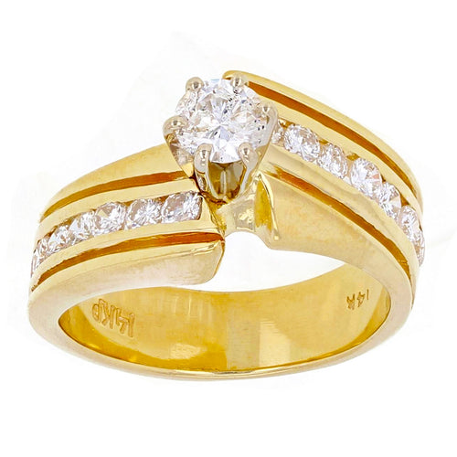14k Yellow Gold 1.04ctw Diamond Channel Engagment Ring