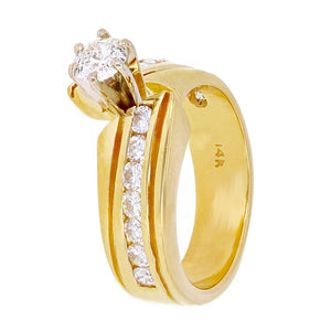 14k Yellow Gold 1.04ctw Diamond Channel Engagment Ring