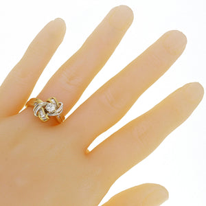 14k Yellow & White Gold 1ctw Diamond Love Knot Engagement & Wedding Ring Set