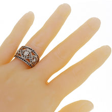 Load image into Gallery viewer, White Gold 1.02ctw Black &amp; White Three Stone Diamond Bezel Band