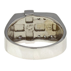 Men's 14k White Gold 1/4ctw Diamond Pave Crucifix Ring