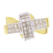 Load image into Gallery viewer, 14k Yellow &amp; White Gold 1ctw Fancy Champagne Diamond Love Knot Band