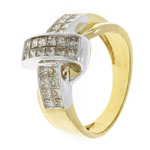 Load image into Gallery viewer, 14k Yellow &amp; White Gold 1ctw Fancy Champagne Diamond Love Knot Band