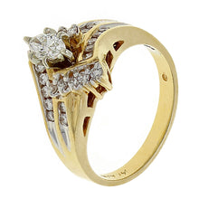 Load image into Gallery viewer, 14k Yellow Gold 0.66ctw Marquise &amp; Brilliant Cut Diamond Engagement Ring
