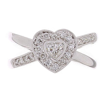Load image into Gallery viewer, 18k White Gold 0.31ctw Diamond Love Heart Split Ring