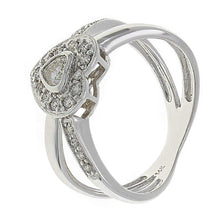 Load image into Gallery viewer, 18k White Gold 0.31ctw Diamond Love Heart Split Ring