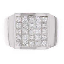 Load image into Gallery viewer, Men&#39;s 14k White Gold 1ctw Princess Diamond Square Ring