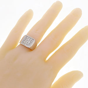 Men's 14k White Gold 1ctw Princess Diamond Square Ring