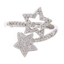 Load image into Gallery viewer, 14k White Gold 0.5ctw Diamond Lucky Star Bypass Ring