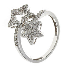 Load image into Gallery viewer, 14k White Gold 0.5ctw Diamond Lucky Star Bypass Ring