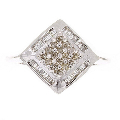 14k White Gold 1/2ctw Mixed Cut Diamond Square Ring