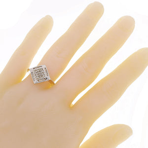 14k White Gold 1/2ctw Mixed Cut Diamond Square Ring