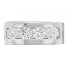 Load image into Gallery viewer, Men&#39;s 14k White Gold 0.84ctw Diamond Channel Square Ring