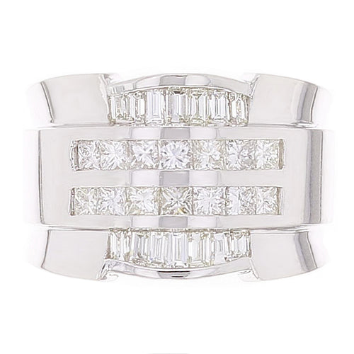 Men's 14k White Gold 1.06ctw Diamond Channel Ring