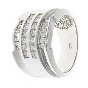 Men's 14k White Gold 1.06ctw Diamond Channel Ring