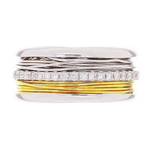 Load image into Gallery viewer, Men&#39;s 14k Yellow &amp; White Gold 1/3ctw Wire Wedding Band