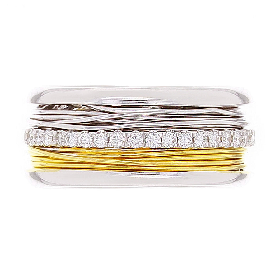 Men's 14k Yellow & White Gold 1/3ctw Wire Wedding Band
