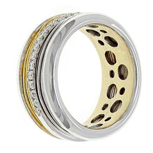 Load image into Gallery viewer, Men&#39;s 14k Yellow &amp; White Gold 1/3ctw Wire Wedding Band