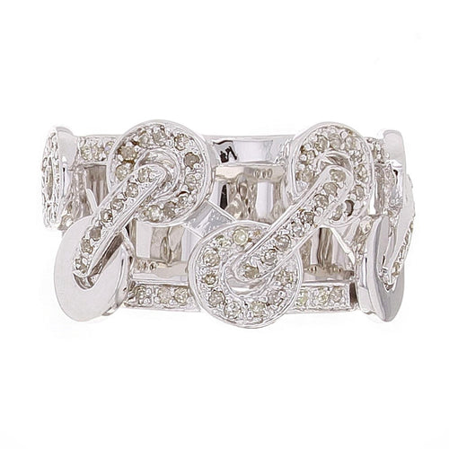 14k White Gold 1/2ctw Diamond Pave Circle Band