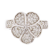 Load image into Gallery viewer, 14k White Gold 0.65ctw Diamond Pave Flower Ring