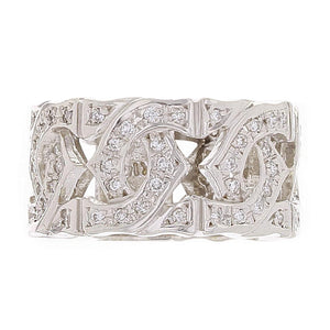 14k White Gold 1.15ctw Diamond Pave Interlocking Band