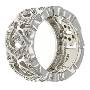 14k White Gold 1.15ctw Diamond Pave Interlocking Band