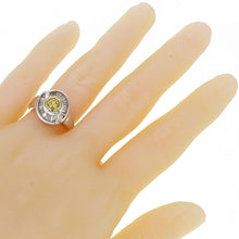 Load image into Gallery viewer, 14k White Gold 1.05ctw Yellow &amp; White Diamond Bezel Ring
