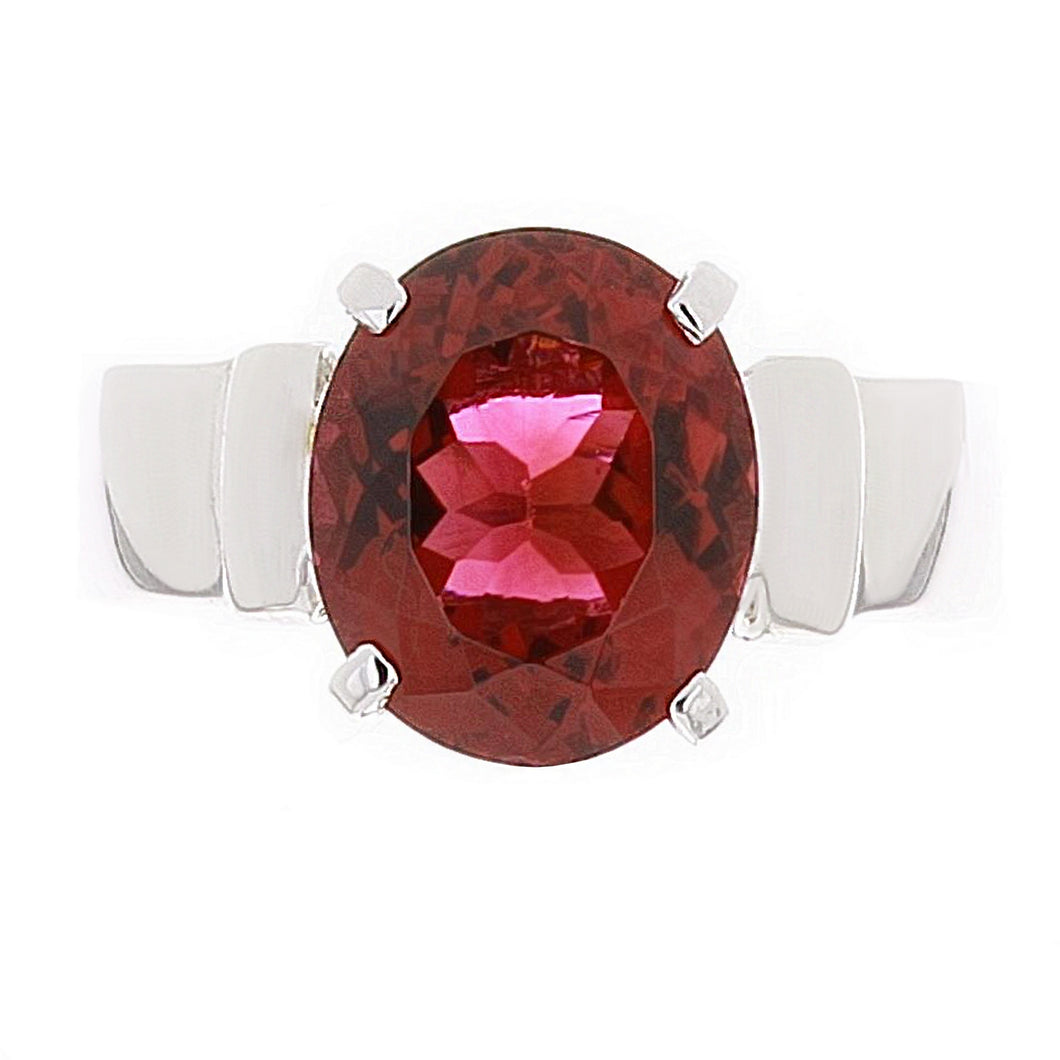 14k White Gold 6.75ctw Rhodolite Garnet Solitaire Ring