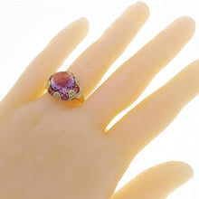 Load image into Gallery viewer, 14k Yellow Gold 7.60ctw Amethyst &amp; Diamond Dome Ring