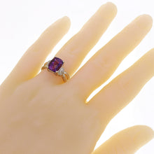 Load image into Gallery viewer, 10k White Gold 3.88ctw Amethyst &amp; Diamond Split Ring