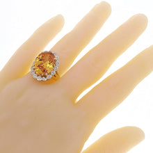 Load image into Gallery viewer, 14k Yellow Gold 9.65ctw Citrine &amp; Diamond Oval Halo Ring