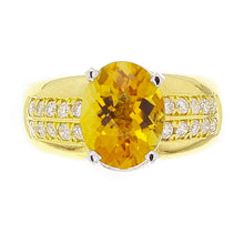 Load image into Gallery viewer, 18k Yellow Gold 3.29ctw Oval Citrine &amp; Diamond Ring