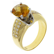 Load image into Gallery viewer, 18k Yellow Gold 3.29ctw Oval Citrine &amp; Diamond Ring