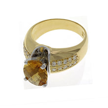 Load image into Gallery viewer, 18k Yellow Gold 3.29ctw Oval Citrine &amp; Diamond Ring