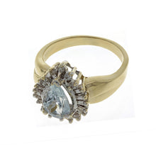 Load image into Gallery viewer, 14k Yellow Gold 1.63ctw Aquamarine &amp; Diamond Cluster Ring