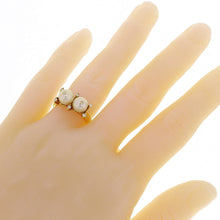 Load image into Gallery viewer, 18k Yellow Gold 0.13ctw Diamond &amp; 7mm White Cultured Pearl Ring