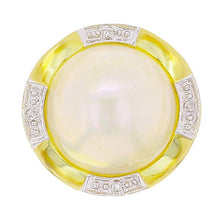 Load image into Gallery viewer, 14k Yellow Gold 0.03ctw Diamond &amp; 13mm Mabe Pearl Circle Ring