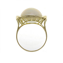 Load image into Gallery viewer, 14k Yellow Gold 0.03ctw Diamond &amp; 13mm Mabe Pearl Circle Ring