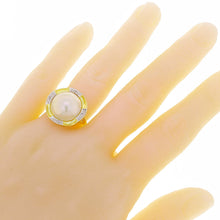 Load image into Gallery viewer, 14k Yellow Gold 0.03ctw Diamond &amp; 13mm Mabe Pearl Circle Ring