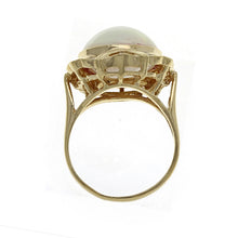 Load image into Gallery viewer, 14k Yellow Gold 0.17ctw Diamond &amp; 14mm Mabe Pearl Cocktail Ring