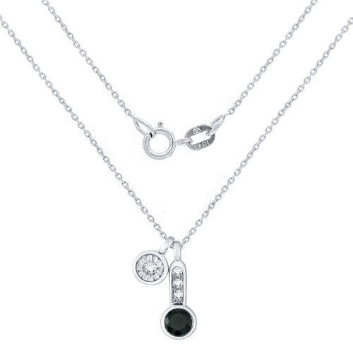 10k White Gold & 0.43 Cttw Diamond Multi-Charm Pendant Necklace (H-I Color, I1-I2), 18