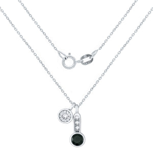 10k White Gold & 0.43 Cttw Diamond Multi-Charm Pendant Necklace (H-I Color, I1-I2), 18" (Multiple Colors)