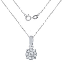 Load image into Gallery viewer, 14k White Gold 1/8 Cttw Diamond Circle Wheel Halo Charm Pendant Necklace (H-I Color, I1-I2), 18&quot;